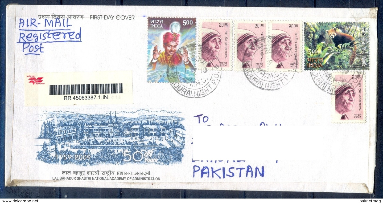J391- Postal Used Cover. Posted From India To Pakistan. Mother Teresa. Animals. Tree. - Other & Unclassified