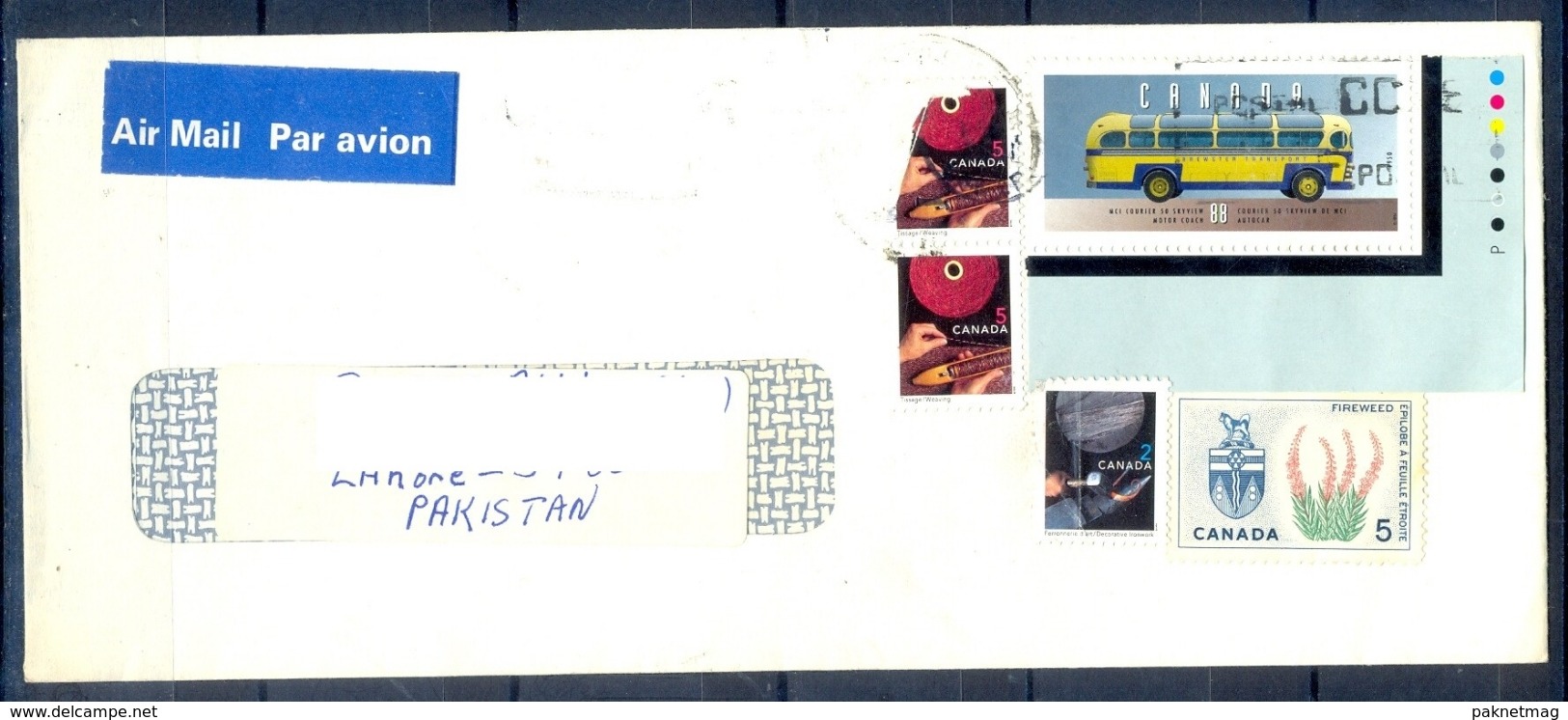 J430- Postal Used Cover. Posted From Canada To Pakistan. Plants. Transport. Buss. - Other & Unclassified