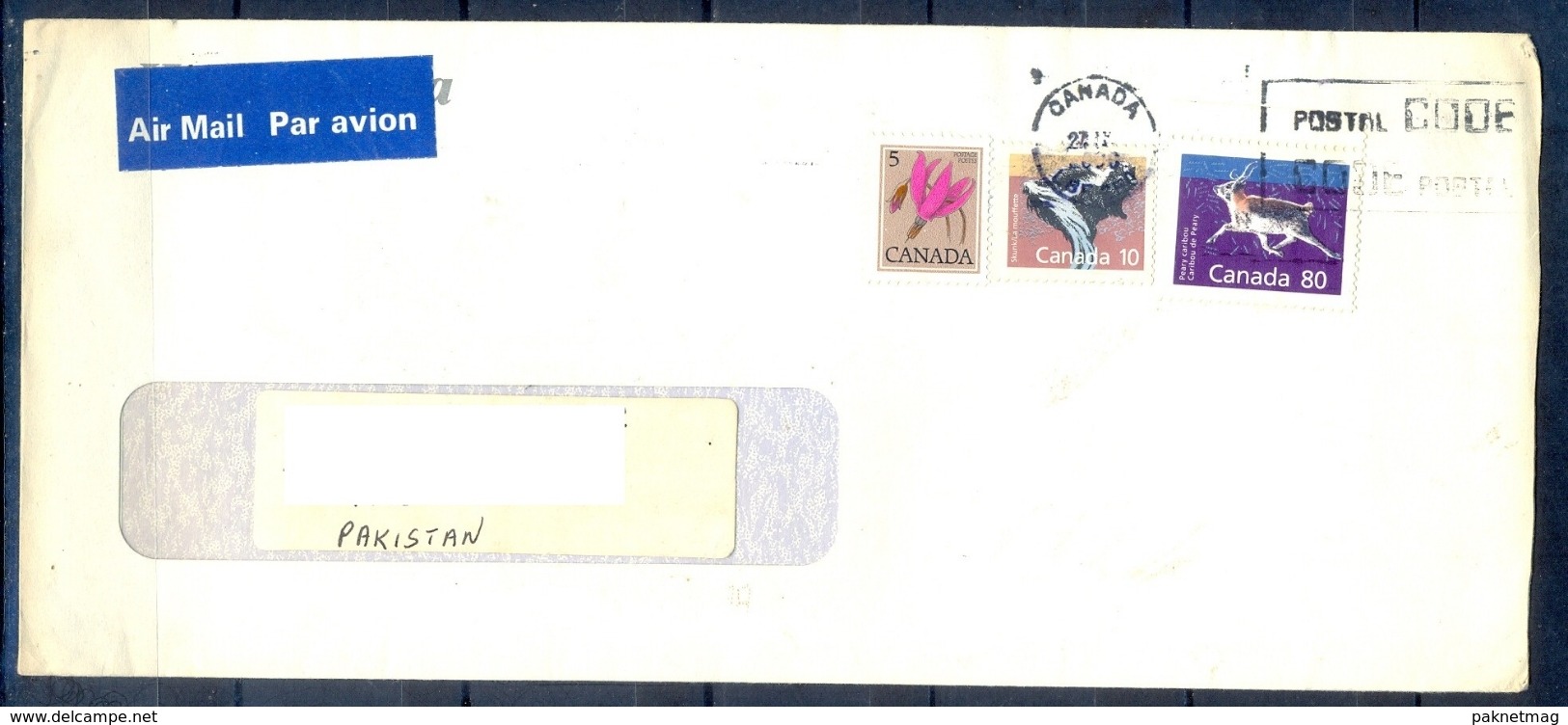 J432- Postal Used Cover. Posted From Canada To Pakistan. Flowers. Animals. - Other & Unclassified