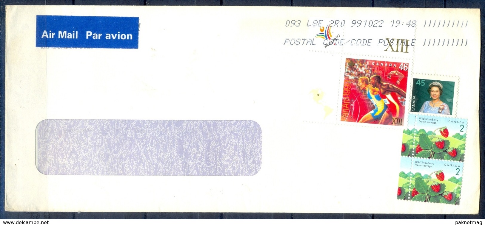 J437- Postal Used Cover. Posted From Canada To Pakistan. Sports. Games. Queen. Strawberry. - Other & Unclassified