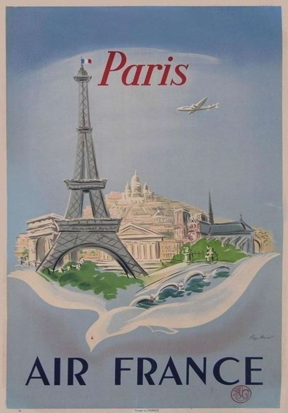 Air France Paris - Postcard - Poster Reproduction - Werbepostkarten