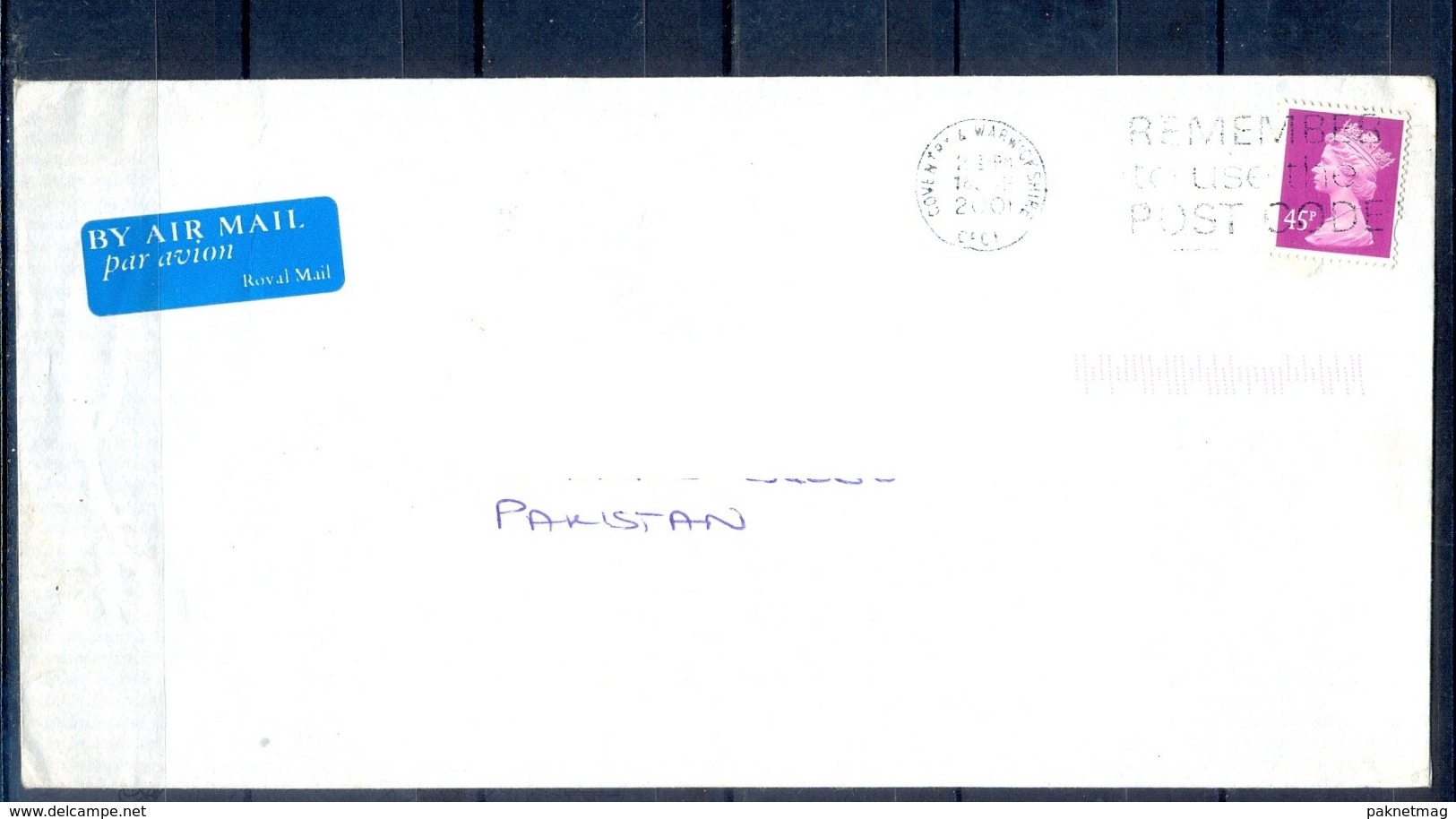 J470- Postal Used Cover. Posted From Great Britain England. UK To Pakistan. - Other & Unclassified