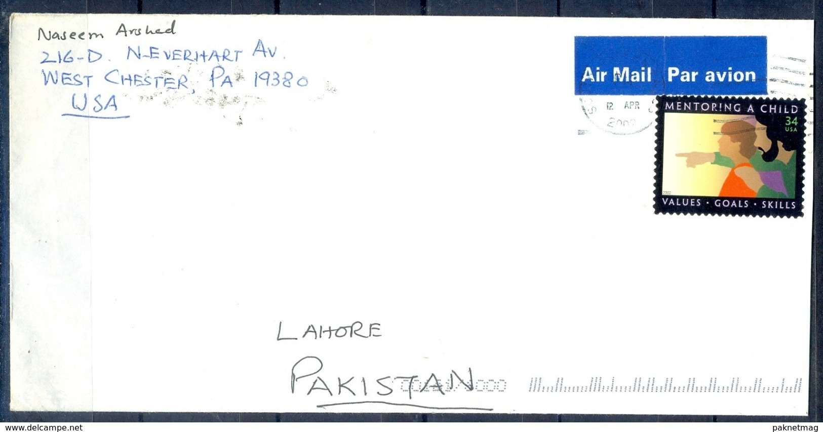 J476- Postal Used Cover. Posted From USA United State Of America To Pakistan. - Other & Unclassified