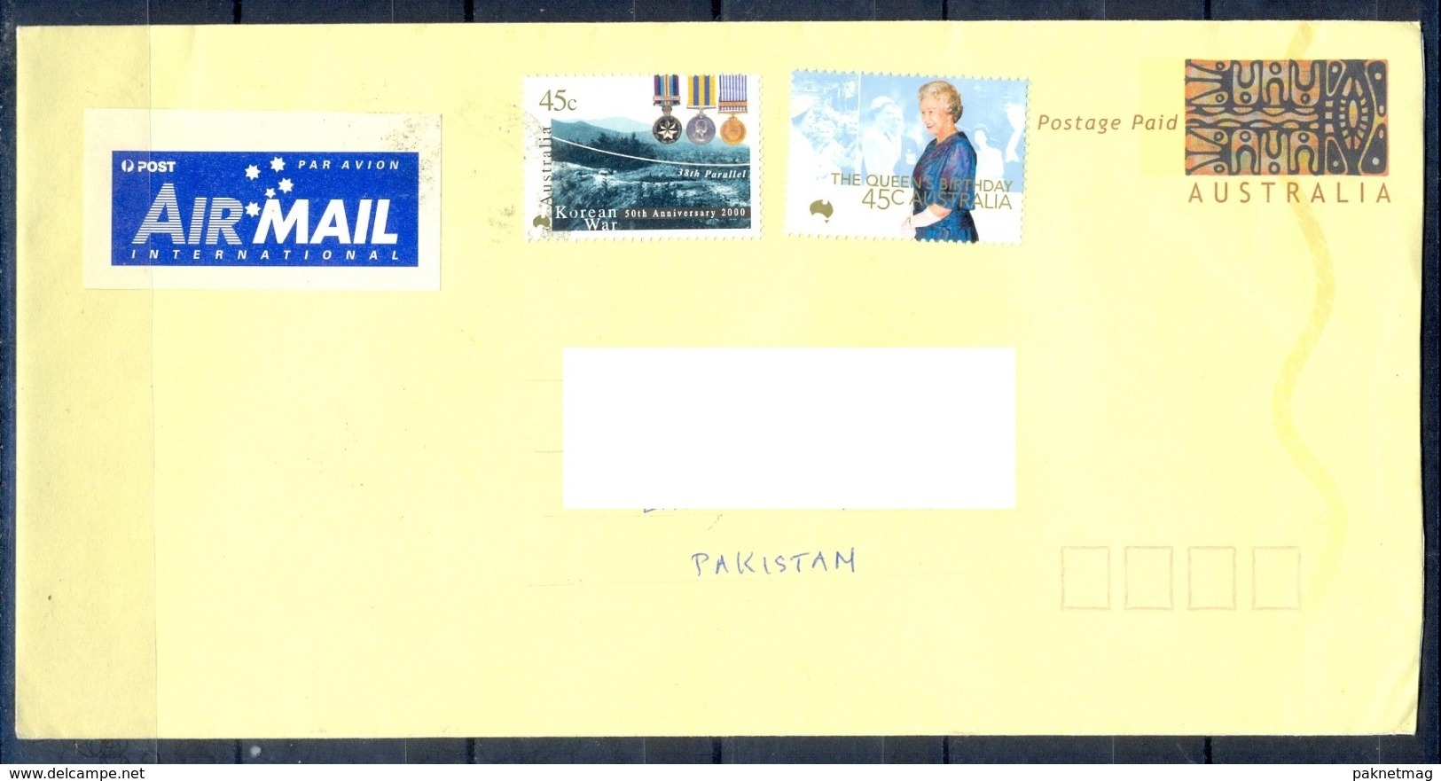 J490- Postal Used Cover. Posted From Australia To Pakistan. 50th Anniversary Of Korean War. Medals. Queen. - Other & Unclassified