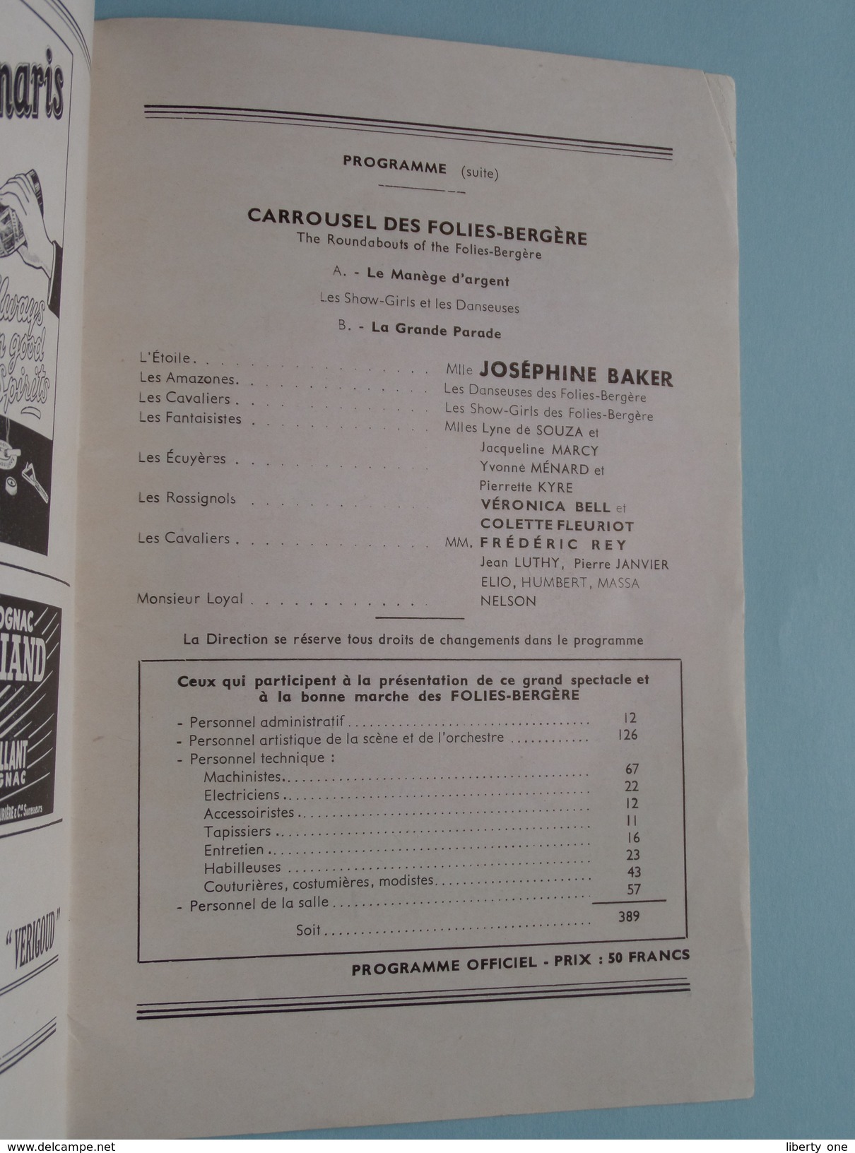 Livre D'OR des FOLIES BERGERE ( Bergère ) Anno 1949 ( Imp. Maison Rapide Paris 9 - zie foto details ) !!