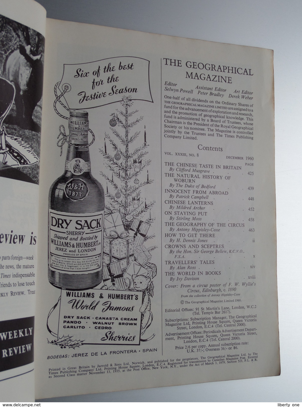 The Geographical Magazine Christmas Number " The Geography Of The " CIRCUS " ( 2/6) December 1960 ( See Photo's ) ! - Autres & Non Classés