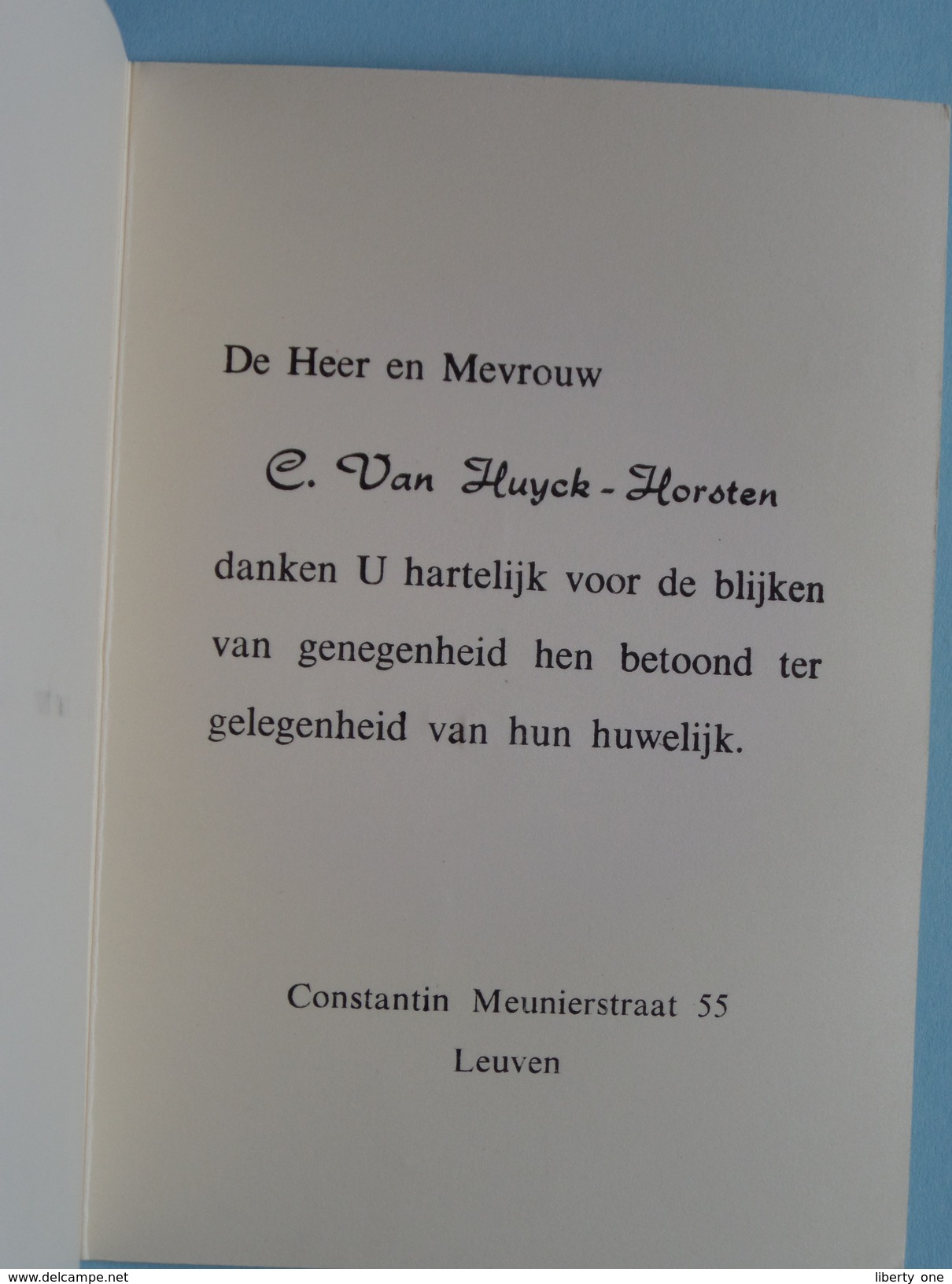 Blijken Van Genegenheid HUWELIJK ( C. Van Huyck - Horsten - Leuven ) ! - Mariage