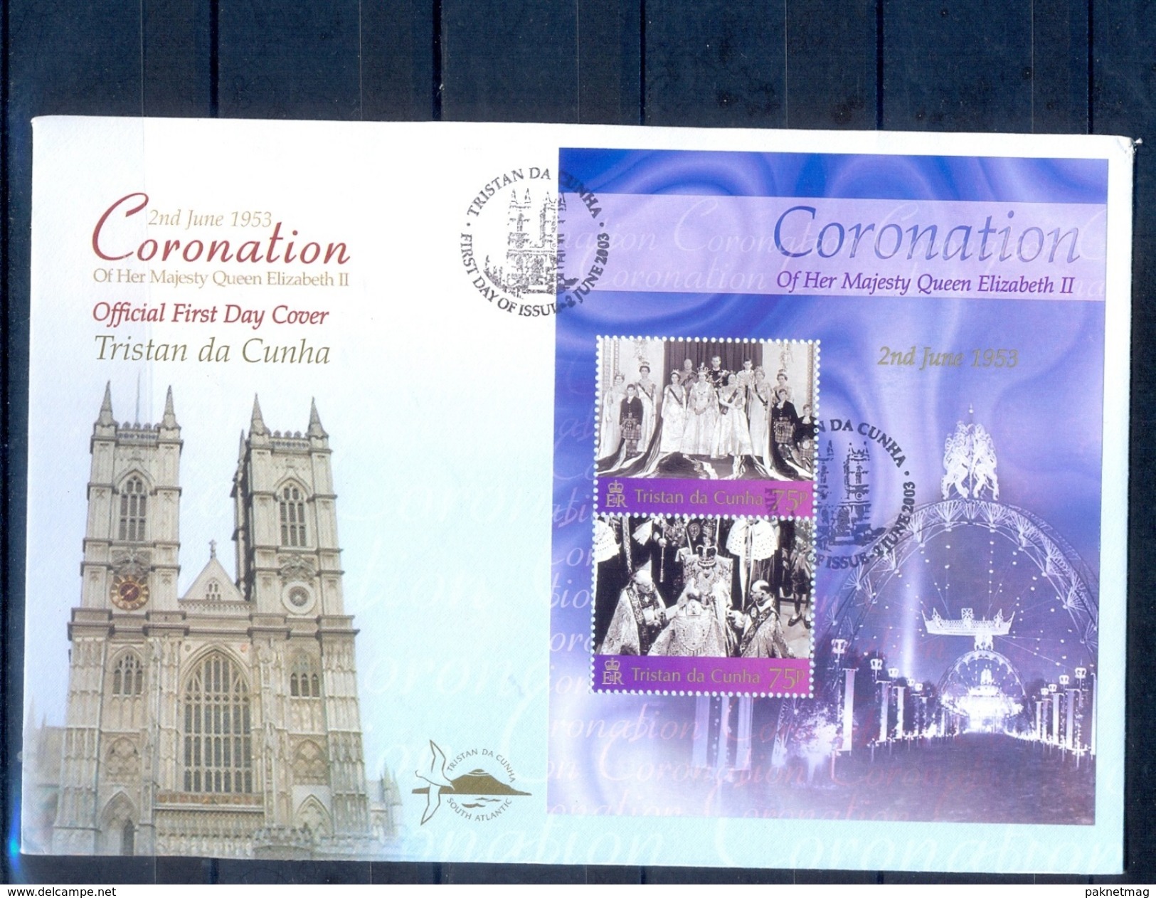 J524- Tristan Da Cunha 2003. Coronation Anniversary. Queen Elizabeth II. Miniature Sheet. - Tristan Da Cunha