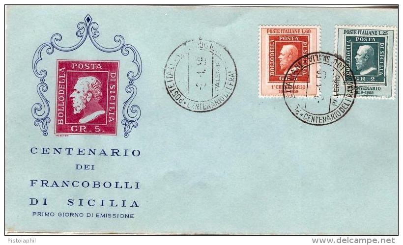 Fdc ReRu : 100° FRANCOBOLLI SICILIA 1959;no Viaggiata; AS_Palermo - FDC