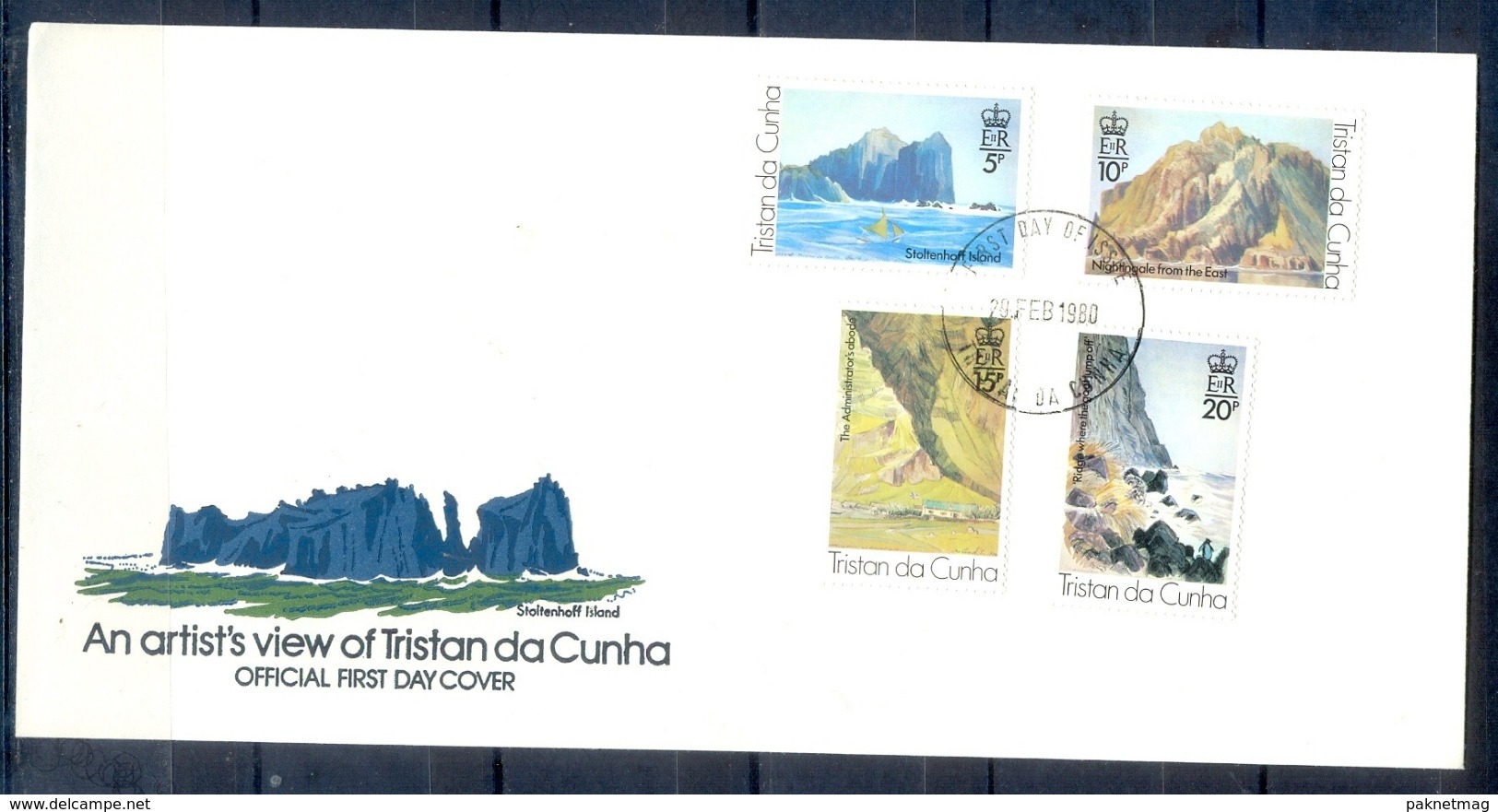 J540- Tristan Da Cunha 1980. Views (Sketches By Roland Svensson) - Tristan Da Cunha