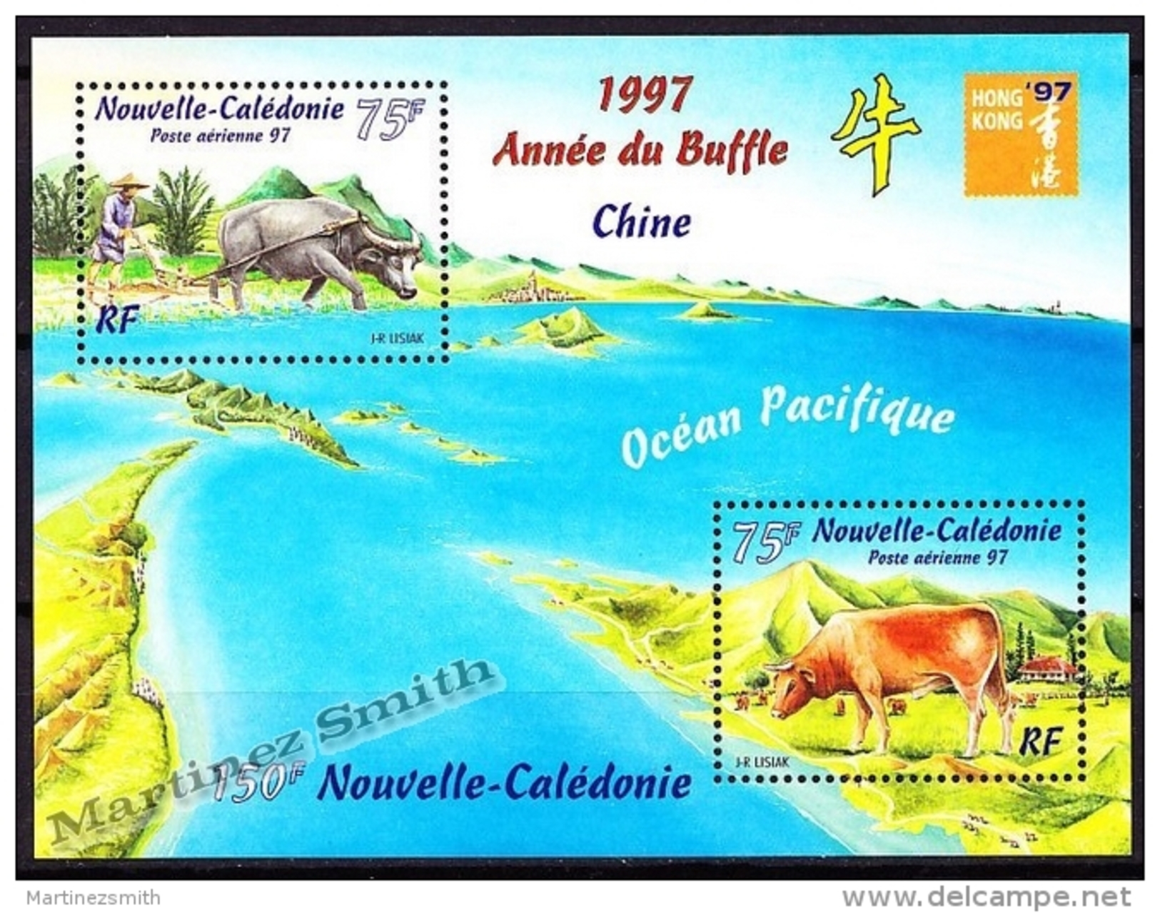 New Caledonia - Nouvelle Calédonie 1997 Yvert BF-18 Hong Kong, Lunar Year Of The Buffalo - MNH - Miniature Sheet - Hojas Y Bloques