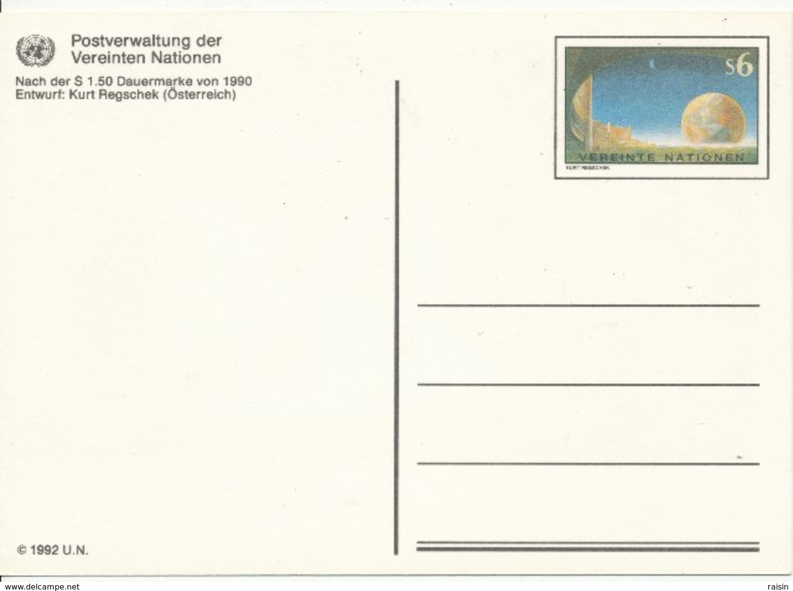 1992 Unused Pre Paid Postcard - Lettres & Documents