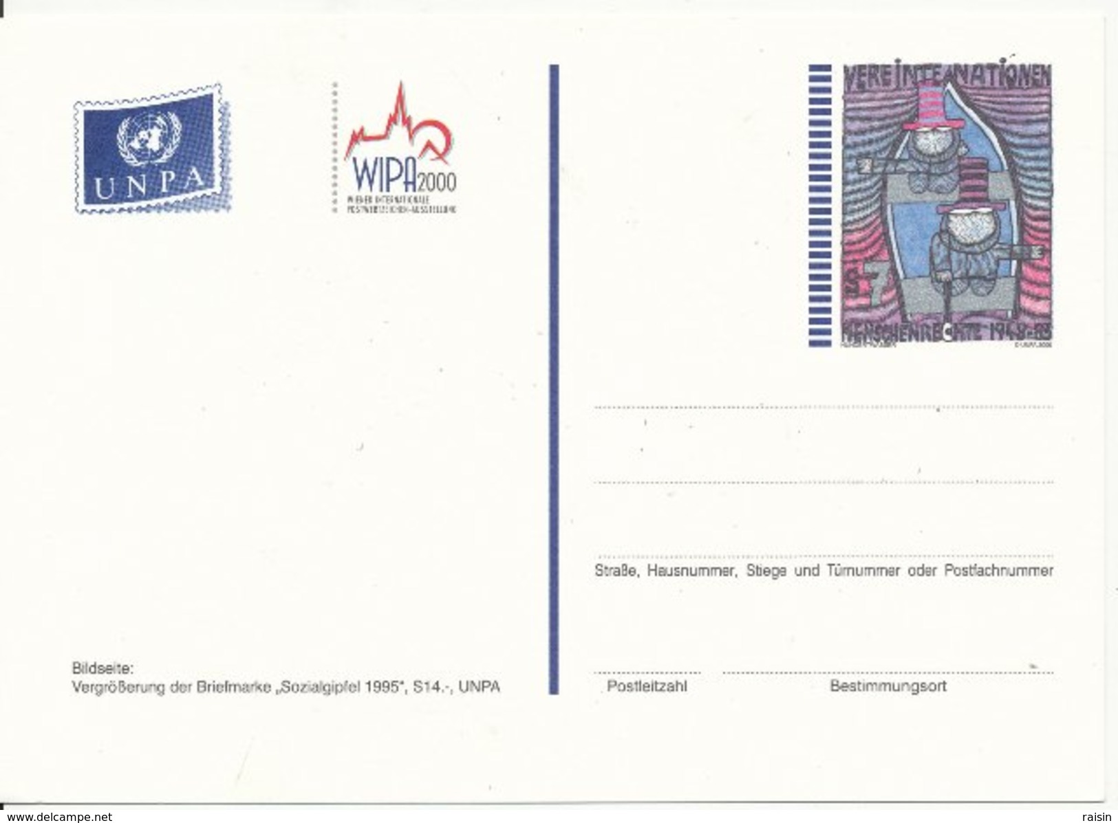 1995 Unused Pre Paid Postcard Hundertwasser Socialgipfel 1995 - Lettres & Documents