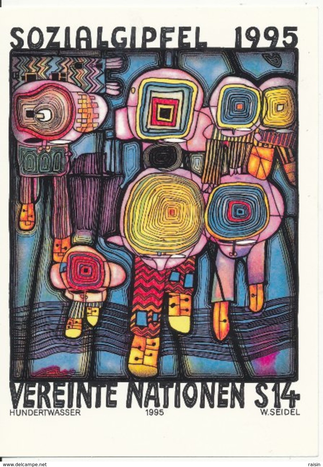 1995 Unused Pre Paid Postcard Hundertwasser Socialgipfel 1995 - Lettres & Documents