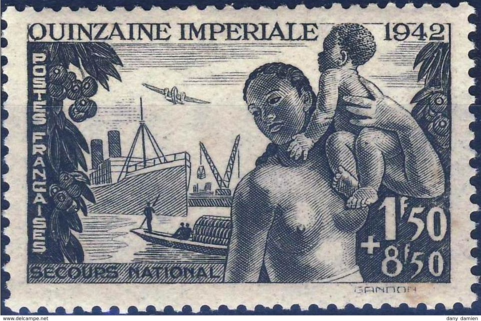 France - YT 543 - Au Profit Du Comité De Propagande De La Quinzaine Impériale (1942) NEUF AVEC LEGERE TRACE DE CHARNIERE - Neufs