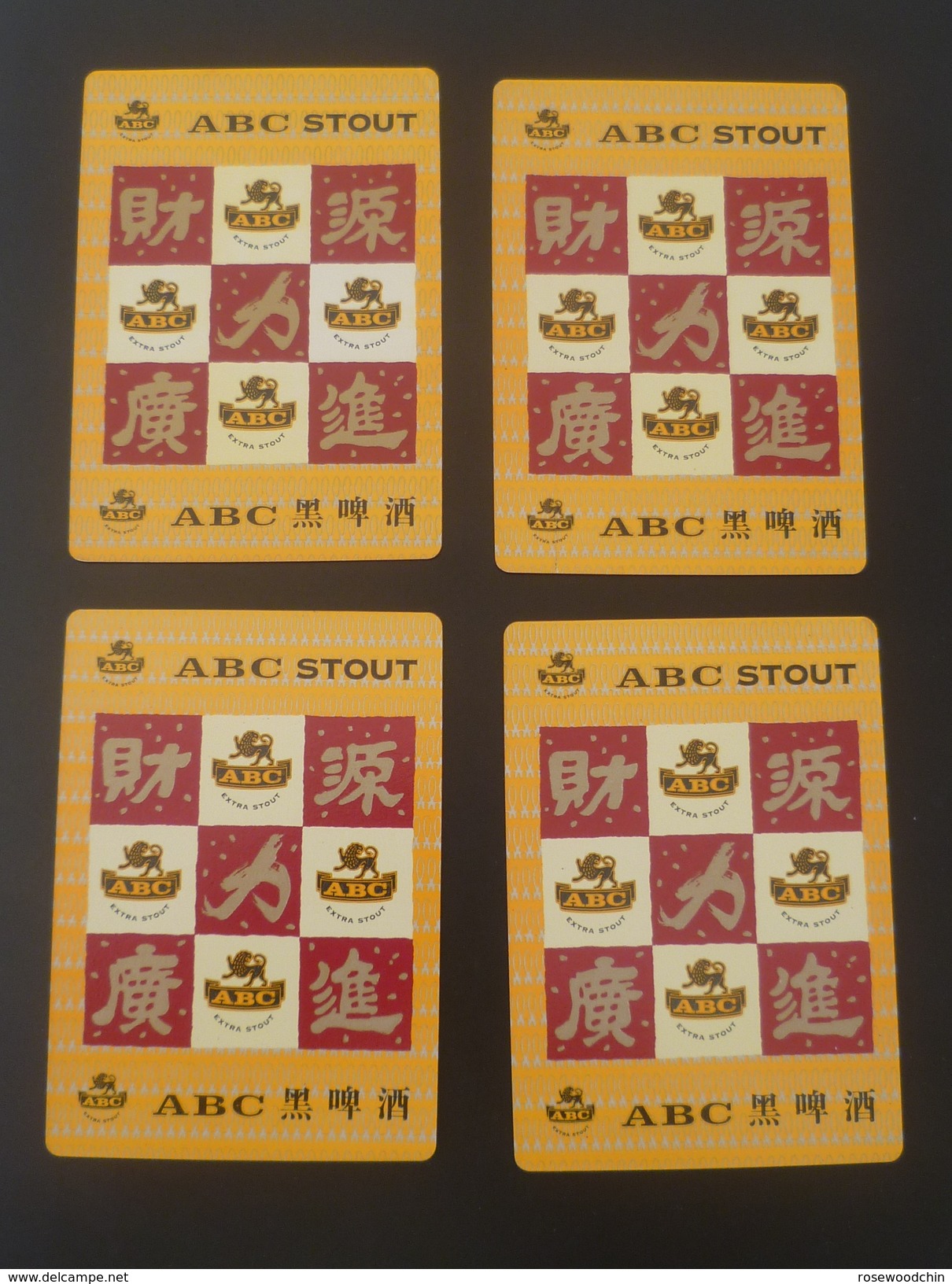 4 Pcs. ABC Stout Beer Playing Card China Mascot Qilin Ace Of Spade Heart Club Diamond (#27) - Playing Cards (classic)