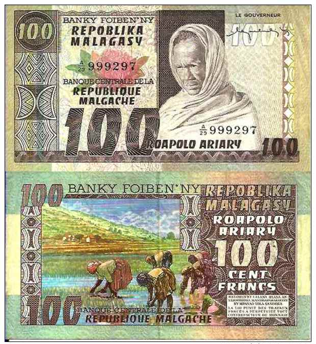 Madagascar 100 Francs=20 Ariary 1974 - Pick 63 TTB+ (VF) - Madagaskar