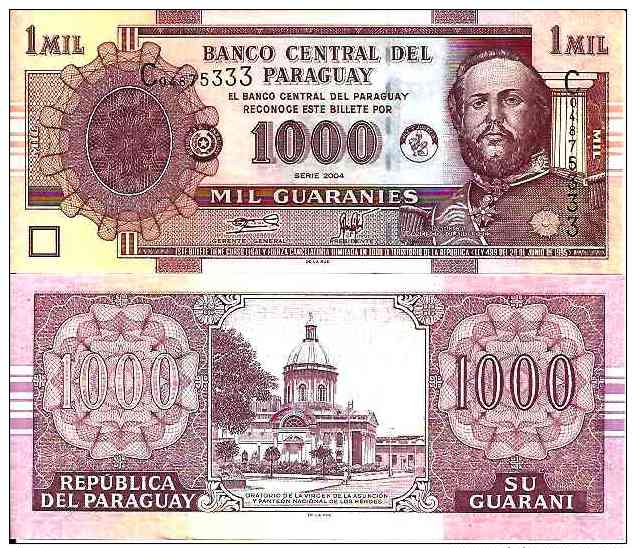 Paraguay 1000 GUARANIES 2004 - Pick 222a UNC - Paraguay