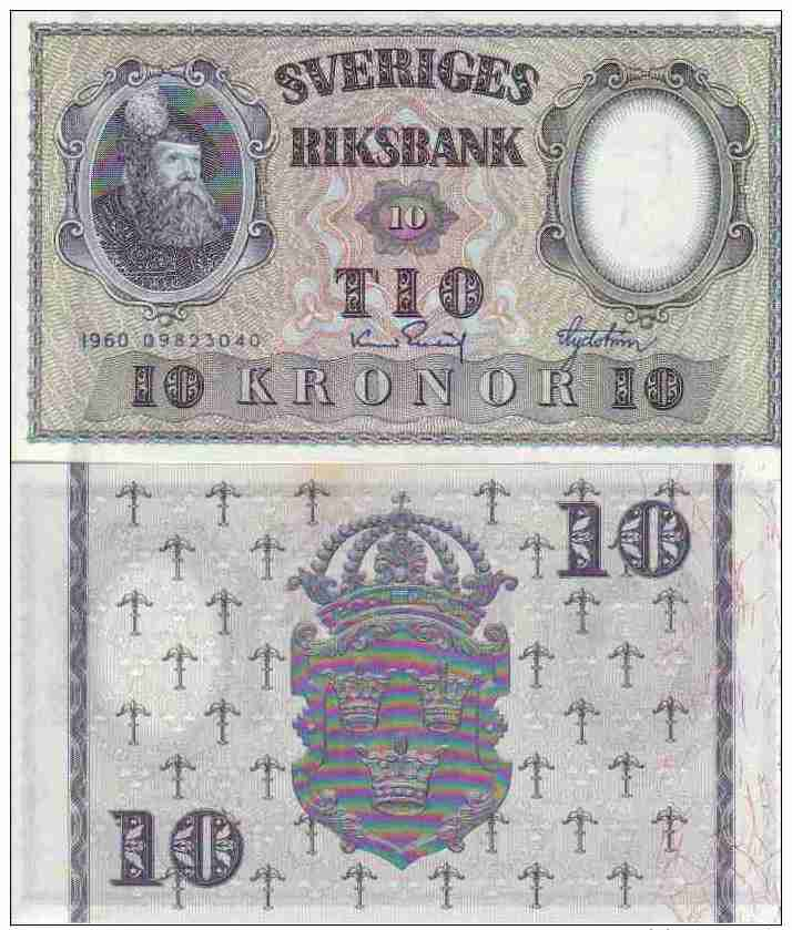 Suède - Sweden 10 KRONOR Pick 43h (1960) UNC - Suède