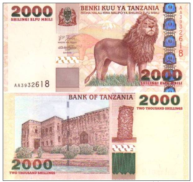 Tanzanie 2000 SHILINGI Pick 37a NEUF - Tanzanie