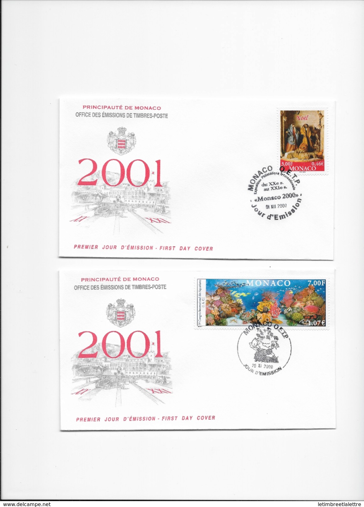 FDC Monaco Année 2000 - FDC