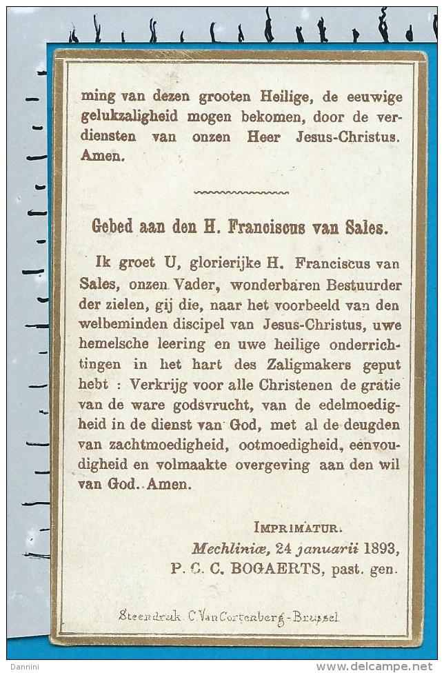 Holycard    Van Cortenberg   St. Franciscus De Sale    Litanie - Devotion Images