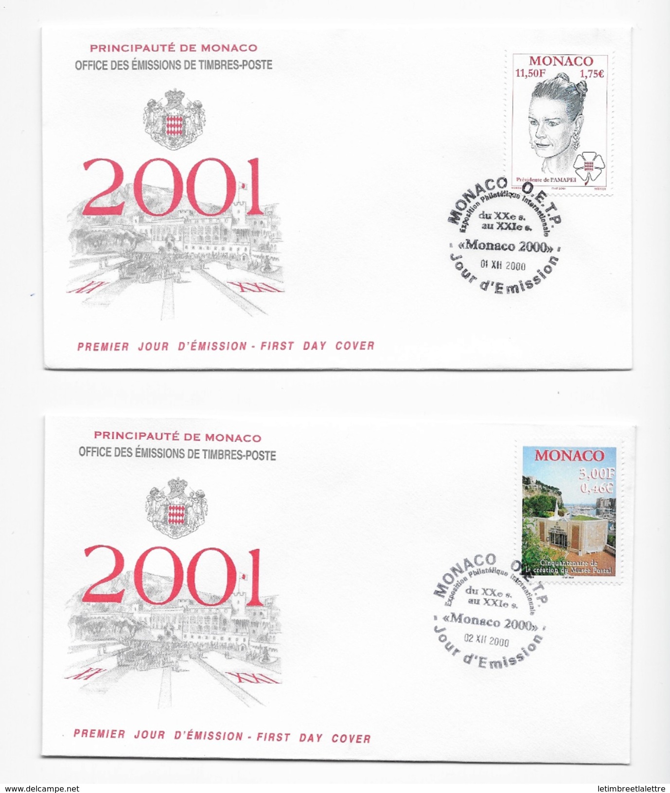 FDC Monaco Année 2000 - FDC