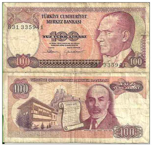 Turquie - Turkey 100 LIRA (1984) Pick 194a TB (F) - Turchia