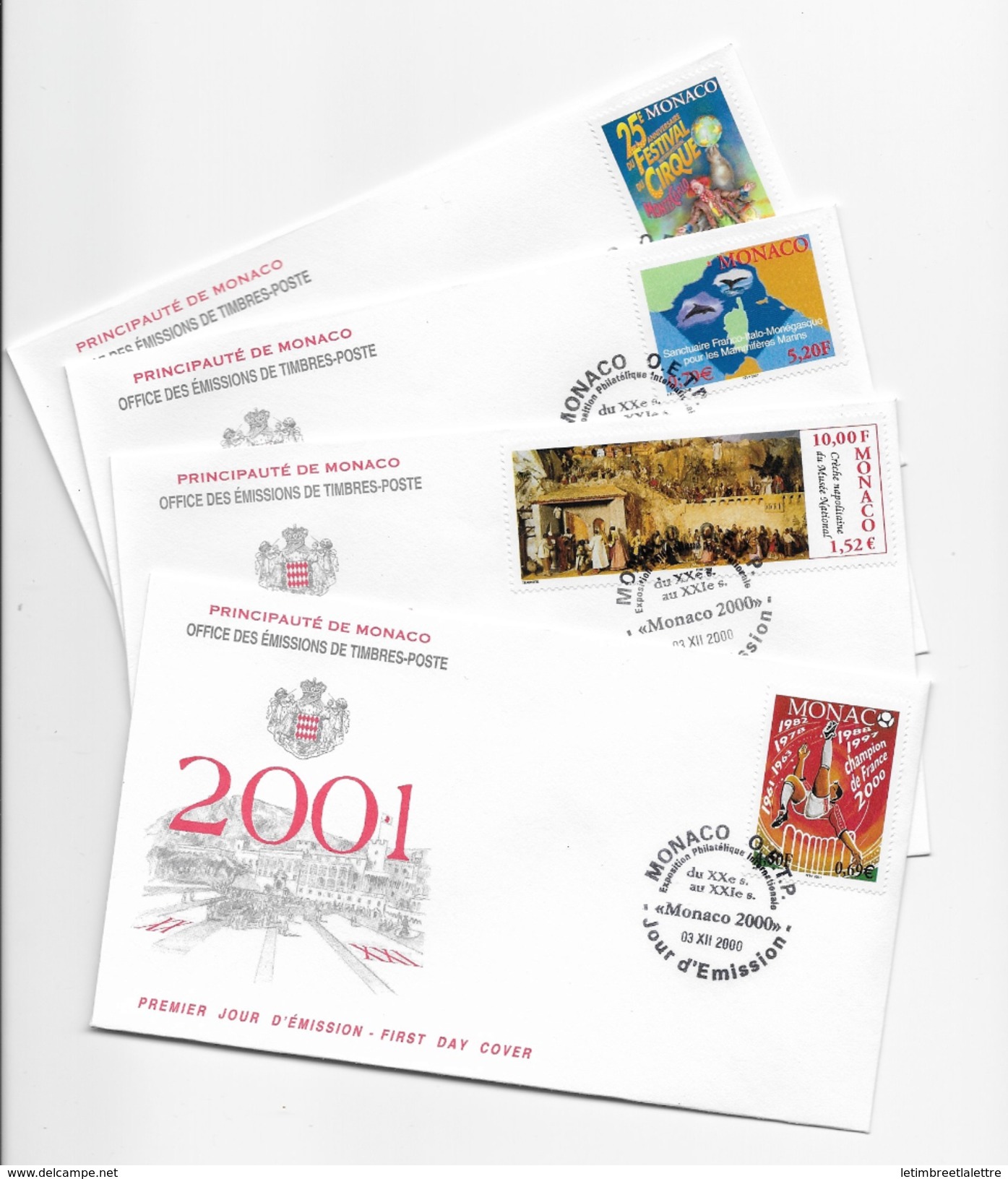 FDC Monaco Année 2000 - FDC