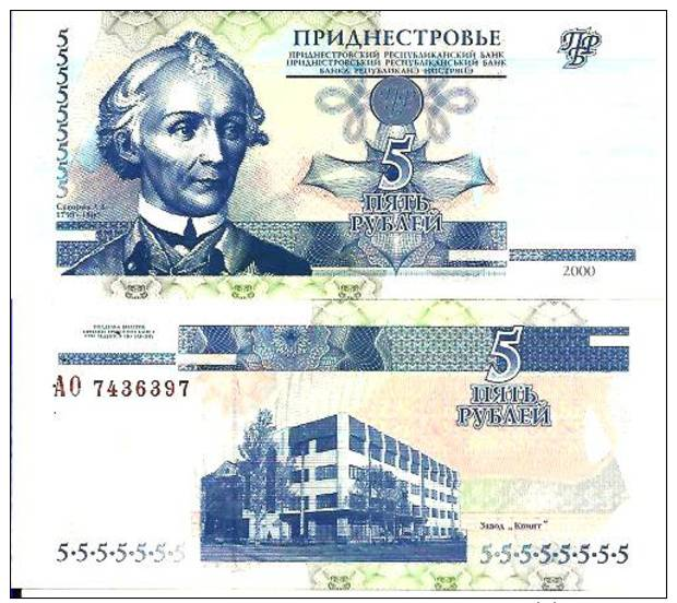 Transnistrie - Transnistria - 5 RUBLEI 2000 - Pick 35 NEUF UNC - Sonstige – Asien