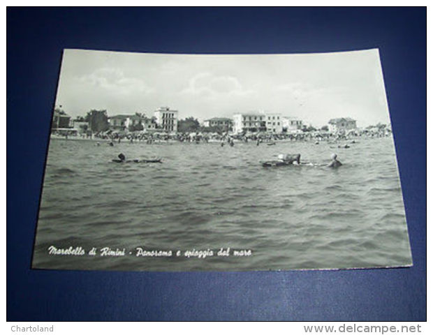 Cartolina Marebello Di Rimini - Panorama E Spiaggia Dal Mare 1962 - Rimini