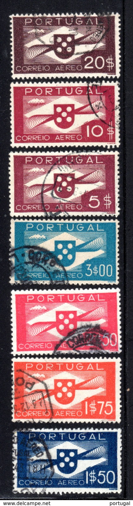 N° 1,2,3,4,6,7,9 - 1937-41 - Usati