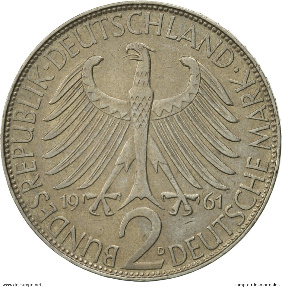 Monnaie, République Fédérale Allemande, 2 Mark, 1961, Munich, SUP - 2 Marcos