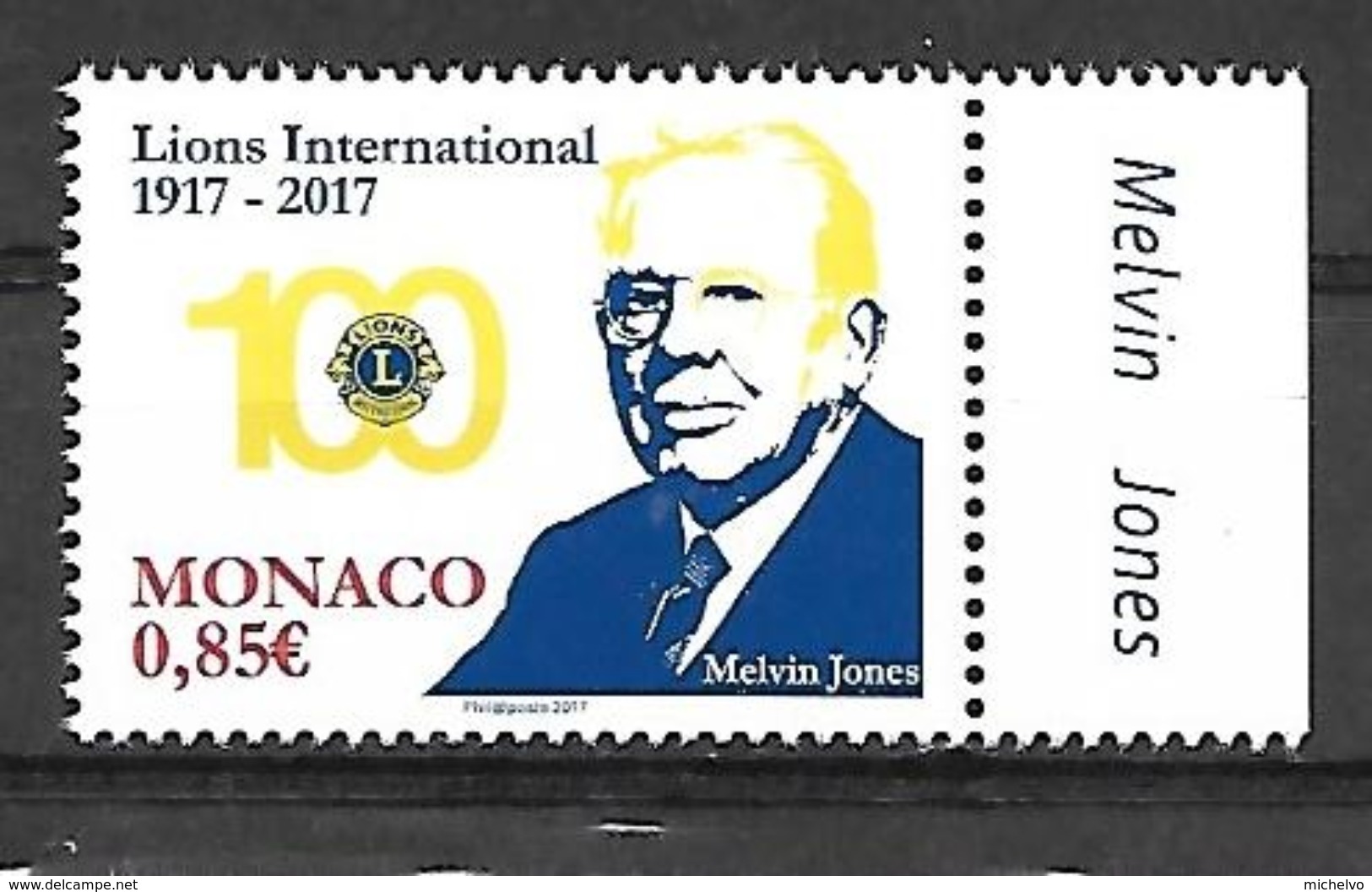 Monaco 2017 - Yv N° 3095 ** - Centenaire Du "Lions Club International" -  Melvin Jones (Mi N° 3351) - Nuovi