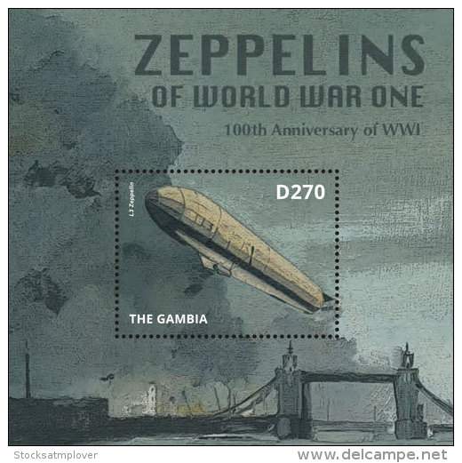 Gambia-2014-War-World War I-WWI 100 Anniversary-Zeppelins - Gambia (1965-...)