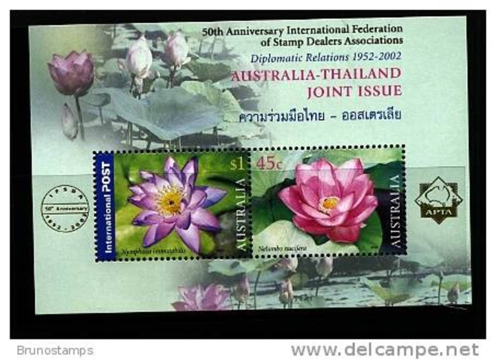 AUSTRALIA - 2002 AUSTRALIA-THAILAND JOINT ISSUE MS OVERPRINTED IFSDA   MINT NH - Hojas Bloque