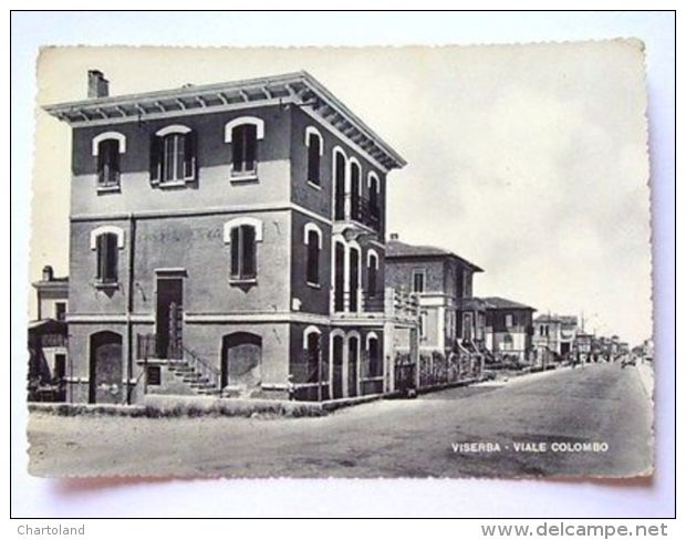 Cartolina Viserba - Viale Colombo 1952 - Rimini
