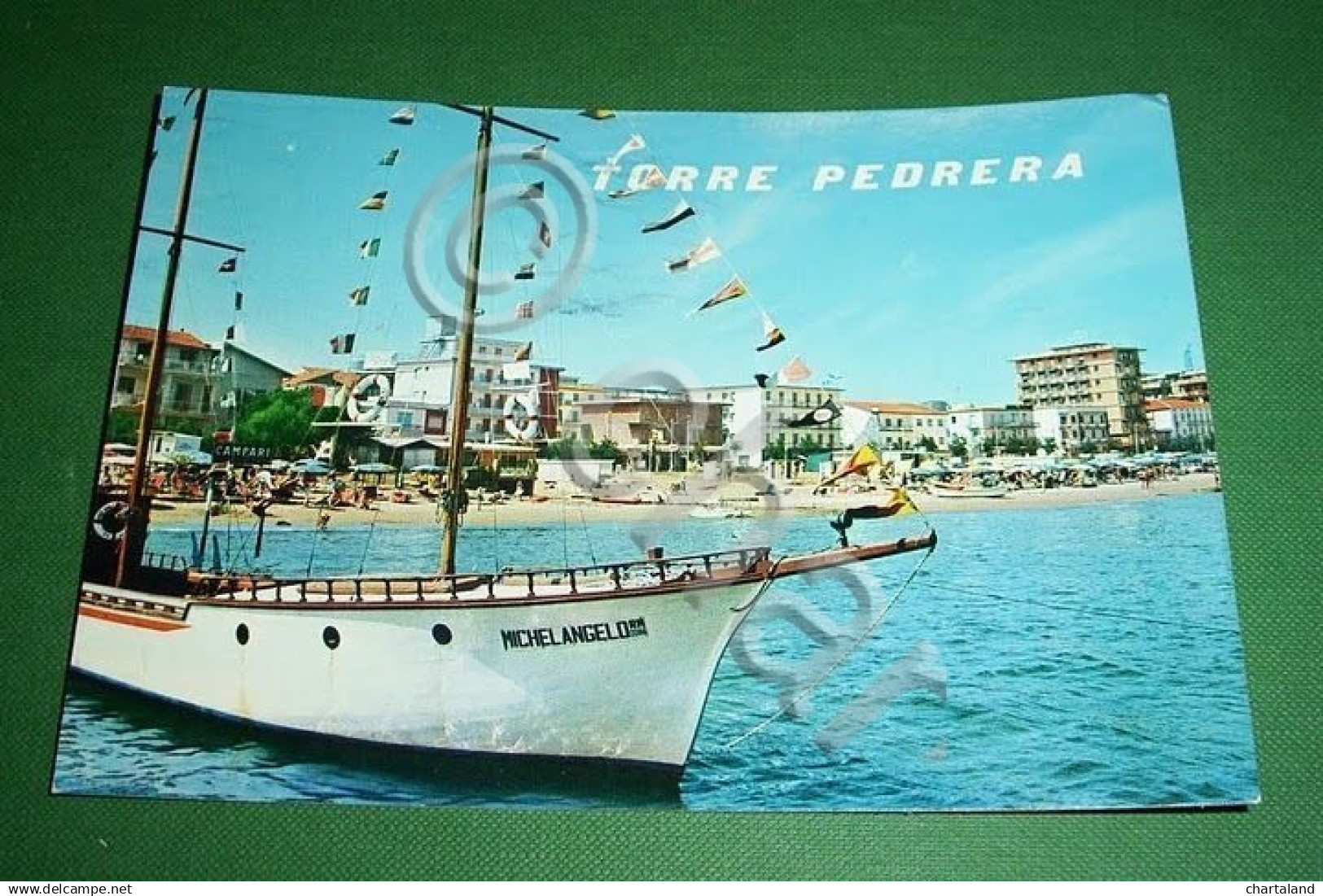 Cartolina Torre Pedrera - Alberghi E Spiaggia Visti Dal Mare 1973 - Rimini