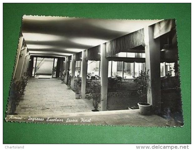 Cartolina Rimini - Ingresso Excelsior Savoia Hotel 1951 - Rimini