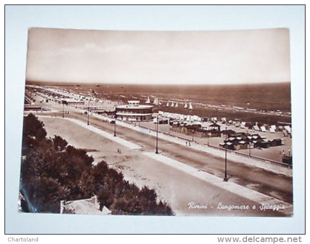 Cartolina Rimini - Lungomare E Spiaggia 1950 Ca - Rimini