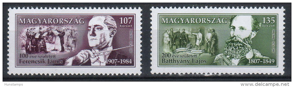 Hungary 2007.  Famous Peoples Nice Set MNH (**) Michel: 5138-5139 - Ongebruikt