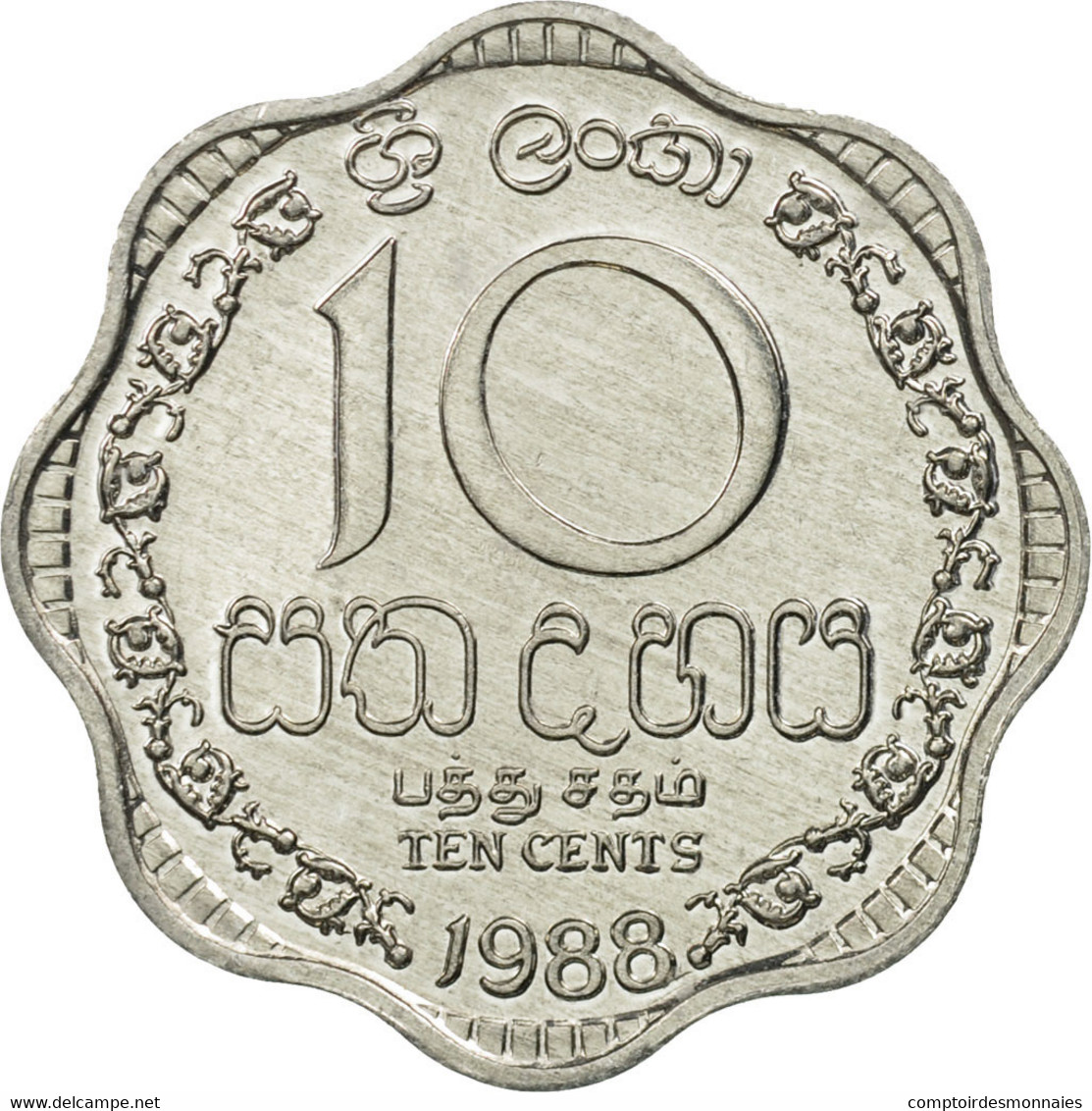 Monnaie, Sri Lanka, 10 Cents, 1988, FDC, Aluminium, KM:140a - Sri Lanka