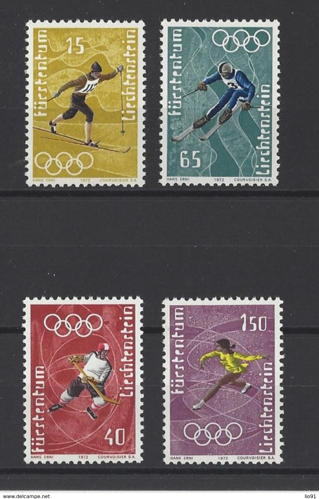 LIECHTENSTEIN . YT 494/497 Neuf ** Jeux Olympiques D'hiver à Sapporo 1971 - Unused Stamps