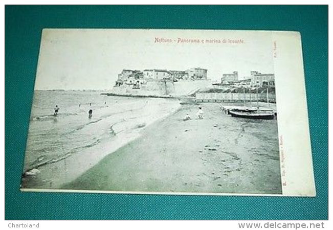 Cartolina Nettuno - Panorama E Marina Di Levante 1900 Ca - Rimini