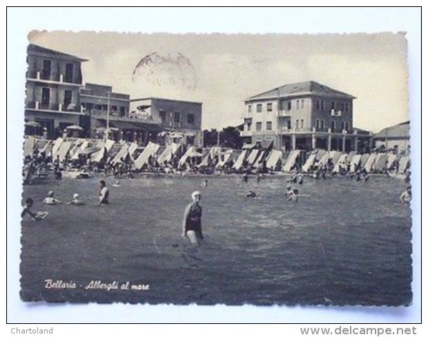 Cartolina Bellaria - Alberghi Al Mare 1960 - Rimini