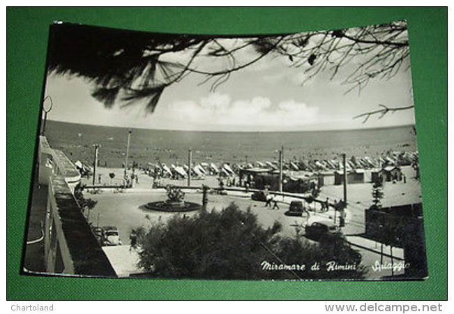 Cartolina Miramare Di Rimini - Spiaggia 1955 - Rimini