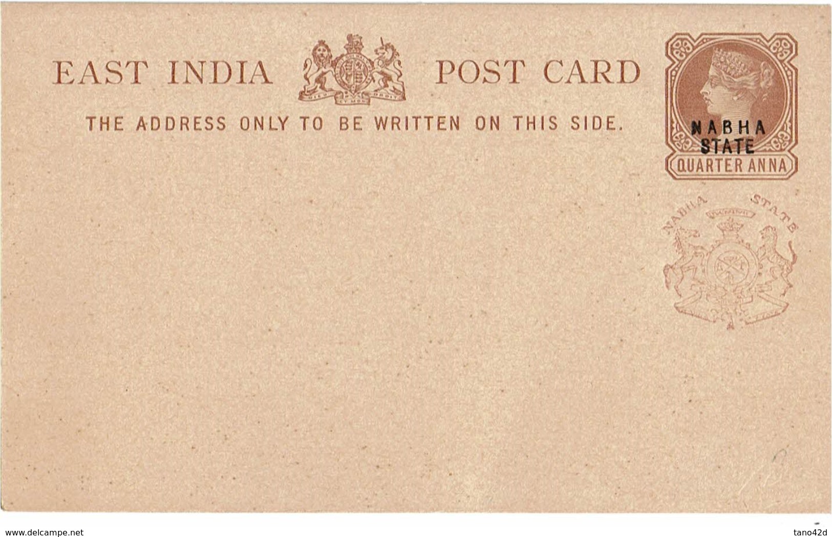 CTN49/1AS- ETATS PRINCIERS DE L'INDE - NABHA CARTE POSTALE  NEUVE - Nabha