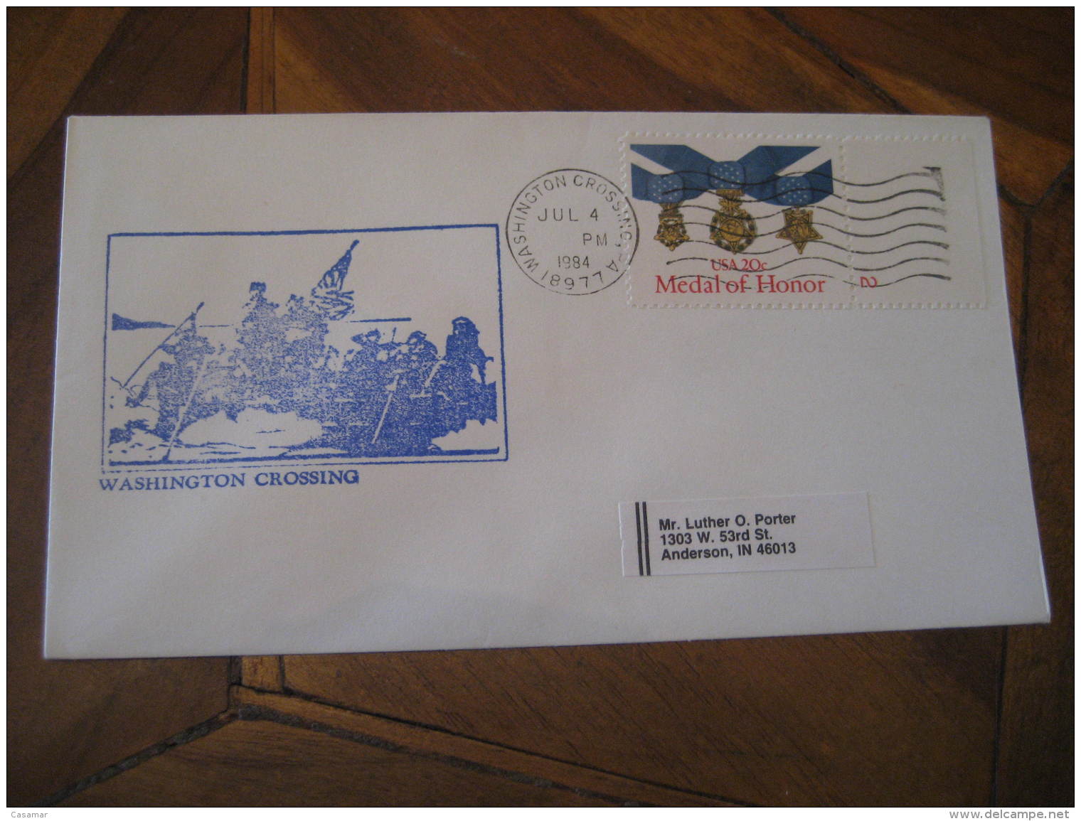 GEORGE WASHINGTON USA President Celebrities Celebrites WASHINGTON CROSSING 1984 Cancel Cover USA - George Washington