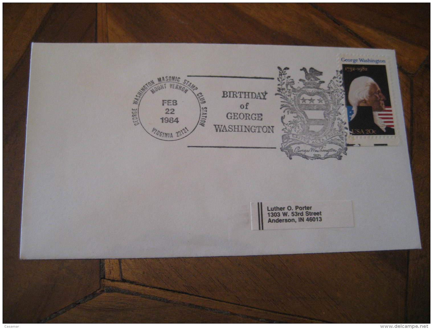 GEORGE WASHINGTON USA President Celebrities Celebrites MOUNT VERNON 1984 Cancel Cover USA - George Washington