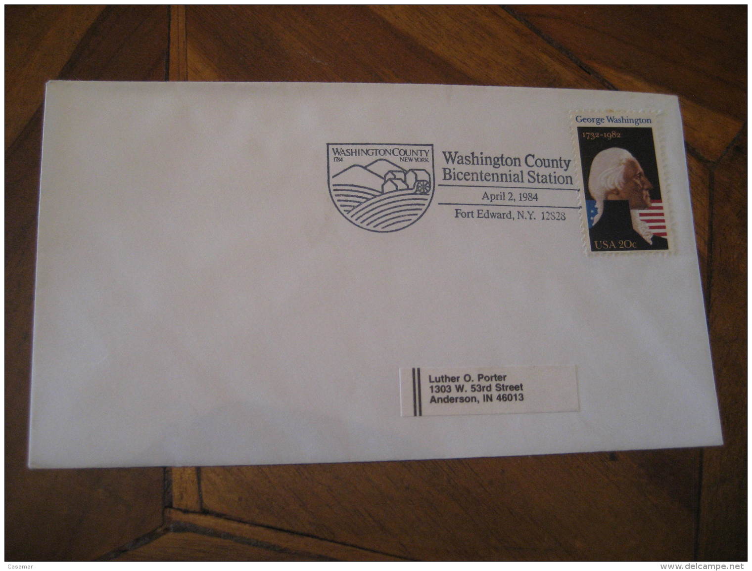 GEORGE WASHINGTON USA President Celebrities Celebrites FORT EDWARD 1984 Cancel Cover USA - George Washington